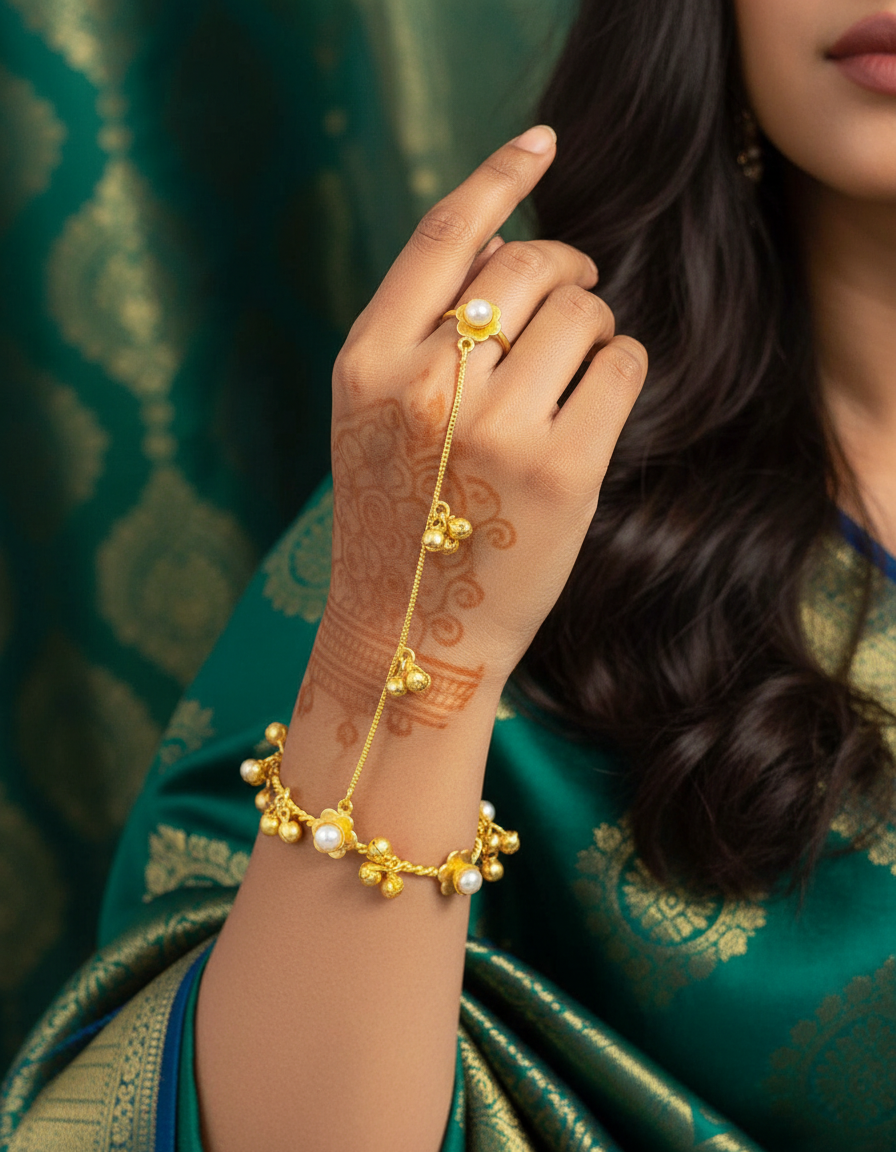 Kashmiri ring with bracelet 