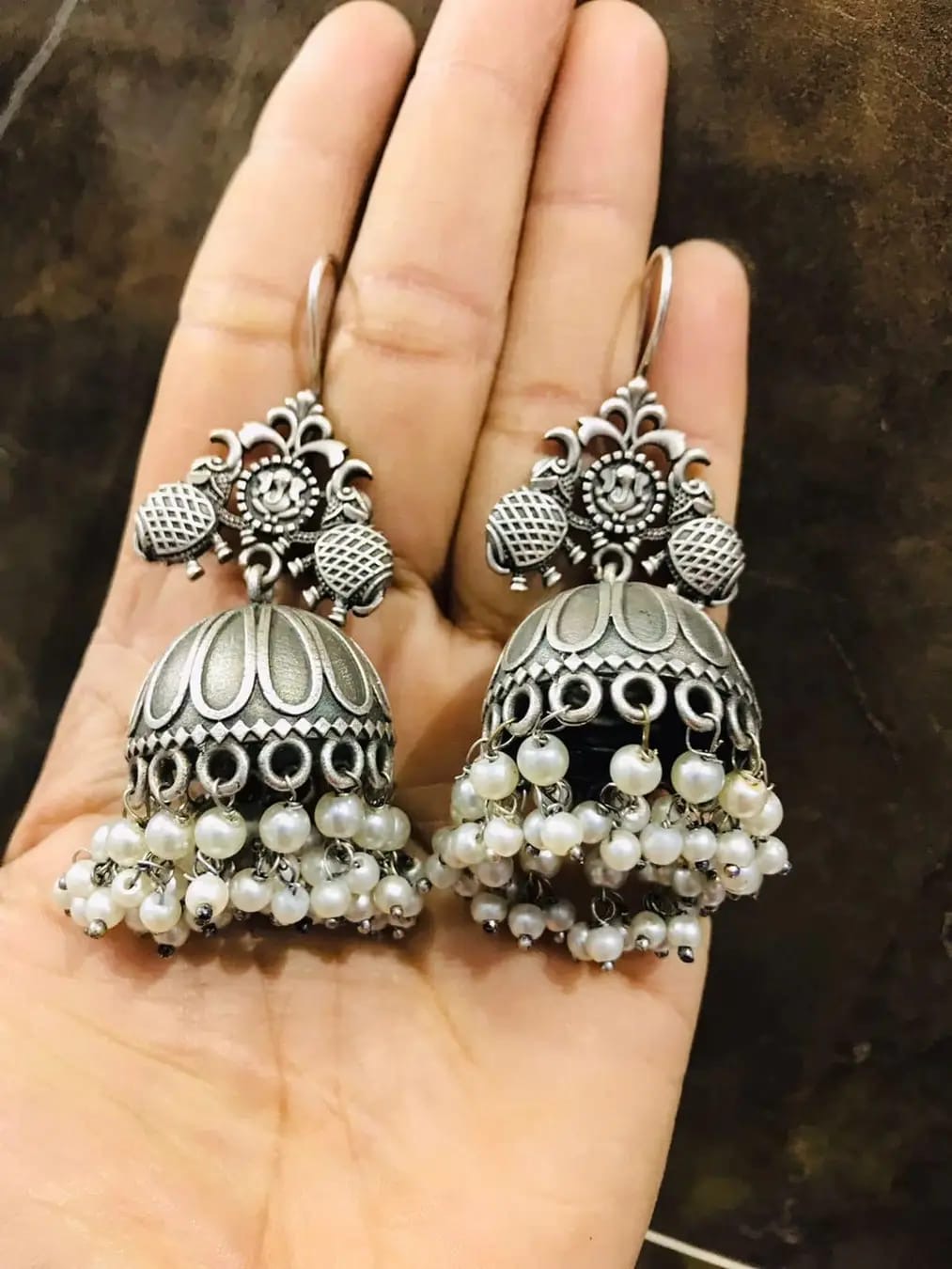 Silver lookalike jhumka