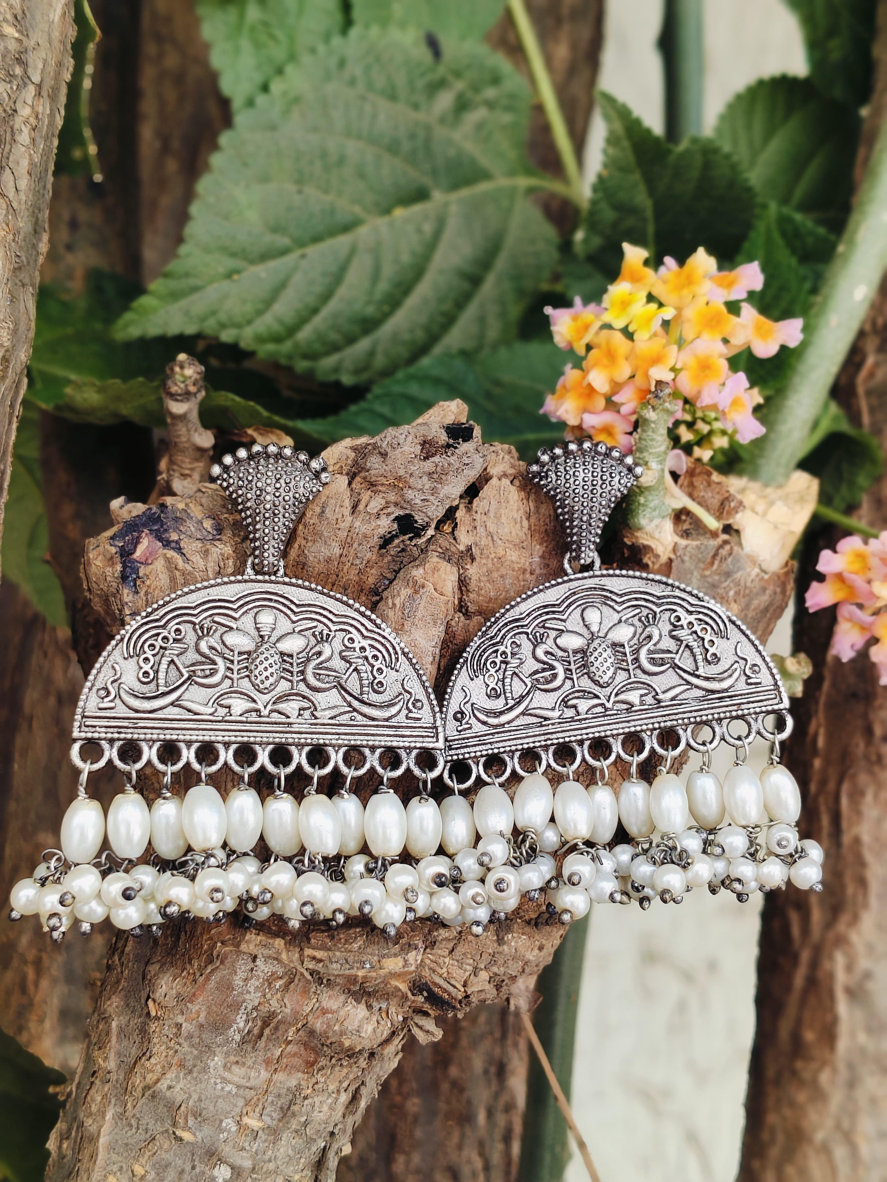 Silver lookalike earrings 